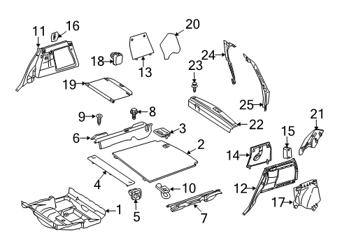 Rear Pillar Trim Diagram for 164-690-15-30-9051