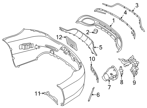 2018 Mercedes-Benz C43 AMG Exterior Trim - Rear Bumper Diagram 2