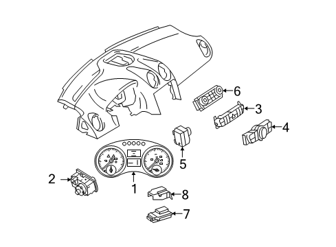 2008 Mercedes-Benz GL550 Cluster & Switches Diagram