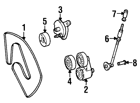 1999 Mercedes-Benz SL500 Belts & Pulleys Diagram