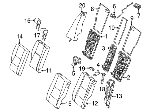 2022 Mercedes-Benz E450 Rear Seat Components Diagram 6