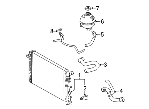 2021 Mercedes-Benz Sprinter 3500XD Radiator & Components Diagram 1