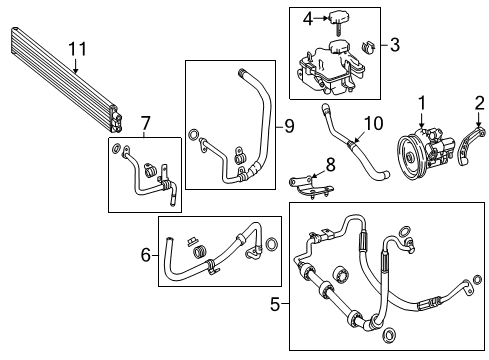 Power Steering Return Hose Diagram for 212-466-04-81