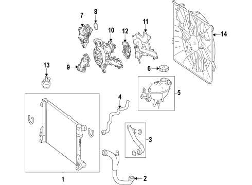 2014 Mercedes-Benz ML350 Cooling System, Radiator, Water Pump, Cooling Fan Diagram 3