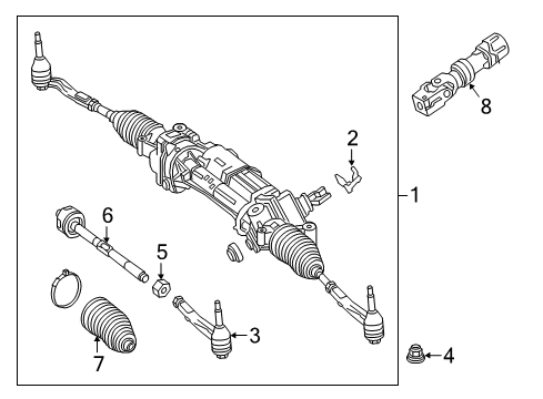 2017 Mercedes-Benz C43 AMG Steering Column & Wheel, Steering Gear & Linkage Diagram 8