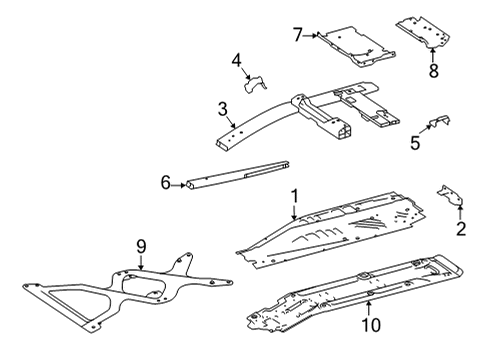 2021 Mercedes-Benz AMG GT Floor & Rails Diagram 1