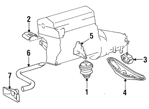 1991 Mercedes-Benz 300E Engine & Trans Mounting Diagram 2