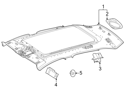 2023 Mercedes-Benz EQE 500 SUV Interior Trim - Roof Diagram 1