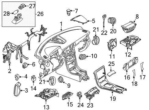 2015 Mercedes-Benz SLK55 AMG Cluster & Switches, Instrument Panel