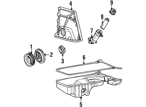 1995 Mercedes-Benz E320 Engine Parts & Mounts, Timing, Lubrication System Diagram 1