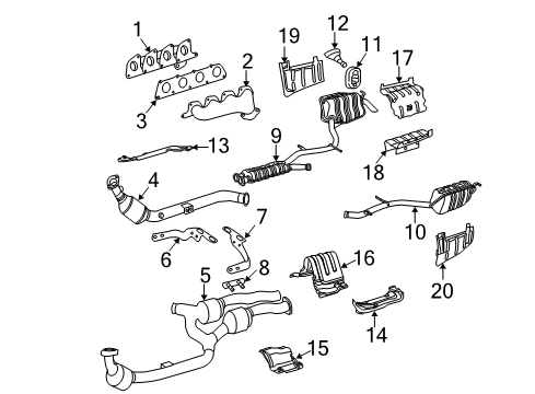 Front Pipe Diagram for 211-490-32-20-80