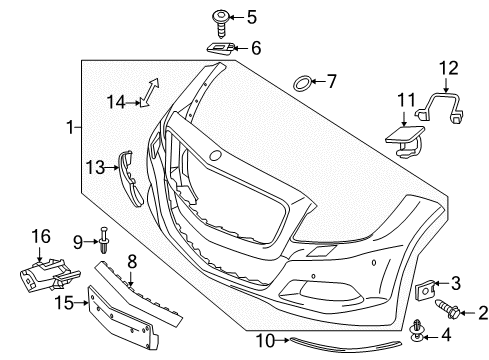 2013 Mercedes-Benz CLS63 AMG Front Bumper Diagram 1