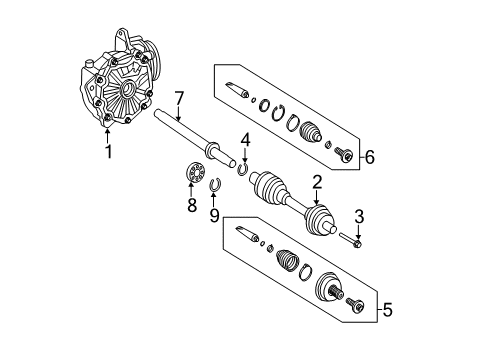 2012 Mercedes-Benz CL550 Carrier & Front Axles Diagram