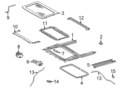 1999 Mercedes-Benz ML430 Sunroof  Diagram 2