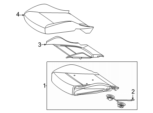 2023 Mercedes-Benz CLS450 Driver Seat Components Diagram 2