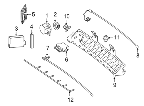 2022 Mercedes-Benz E450 Electrical Components - Rear Bumper Diagram 1