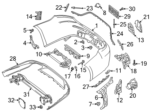 2019 Mercedes-Benz E450 Rear Bumper Diagram 2