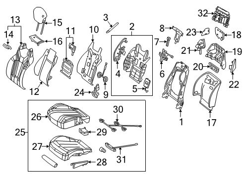 Seat Back Panel Diagram for 217-910-37-06-7M81