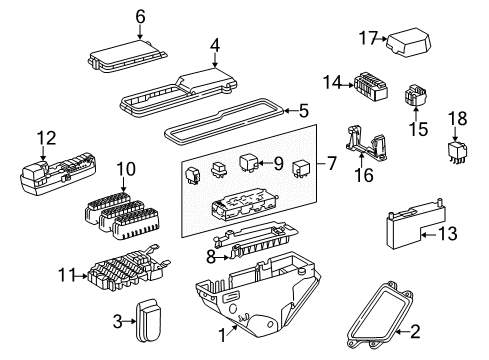 Fuse Box Bracket Diagram for 202-545-51-40