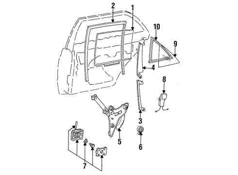 1986 Mercedes-Benz 560SEL Rear Door Diagram