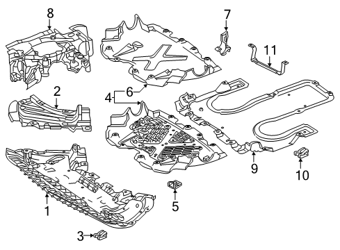 2019 Mercedes-Benz S65 AMG Splash Shields Diagram 2