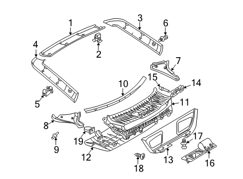 Side Trim Panel Diagram for 203-747-06-71-8G69