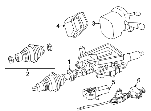 2021 Mercedes-Benz GLC63 AMG Steering Column & Wheel, Steering Gear & Linkage Diagram 3