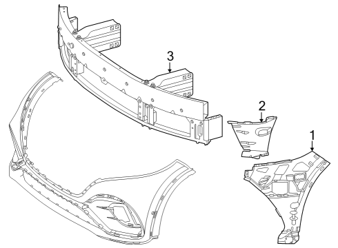 2024 Mercedes-Benz EQS 450+ SUV Bumper & Components - Front Diagram 3