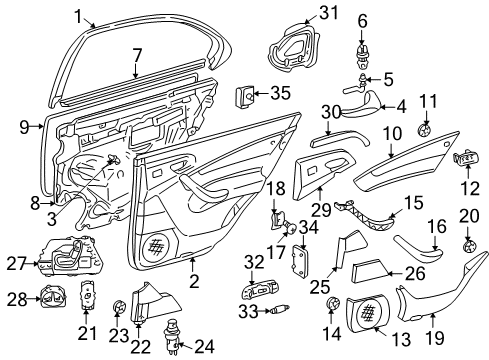 2004 Mercedes-Benz S500 Front Door Diagram 3