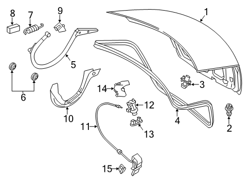 2017 Mercedes-Benz E550 Trunk Lid Diagram 2