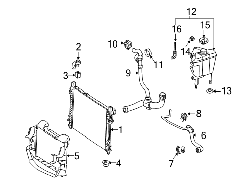 2011 Mercedes-Benz SLK350 Radiator & Components Diagram