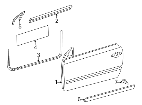 2005 Mercedes-Benz CL55 AMG Door & Components, Exterior Trim, Body Diagram