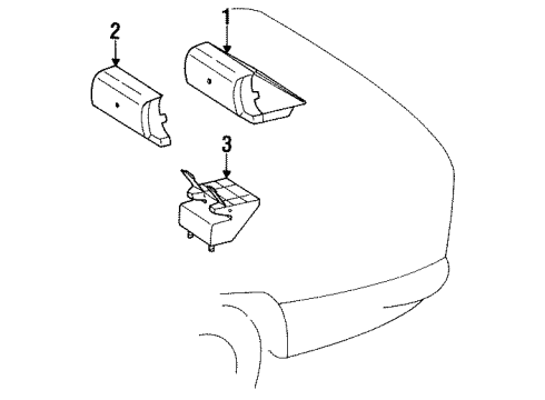 1987 Mercedes-Benz 300D High Mount Lamps Diagram