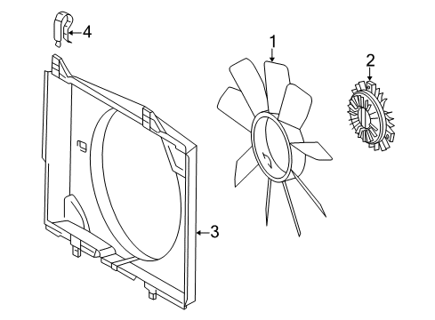 2002 Mercedes-Benz CLK430 Cooling System, Radiator, Water Pump, Cooling Fan Diagram 1