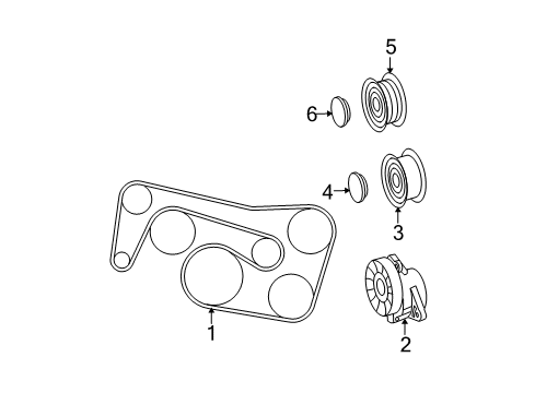 2008 Mercedes-Benz E350 Belts & Pulleys, Maintenance Diagram