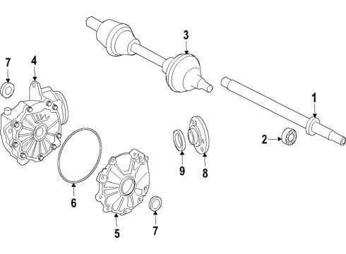 2022 Mercedes-Benz CLS450 Front Axle, Differential, Drive Axles, Propeller Shaft Diagram