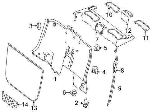 Pillar Trim Diagram for 172-690-06-25-9051