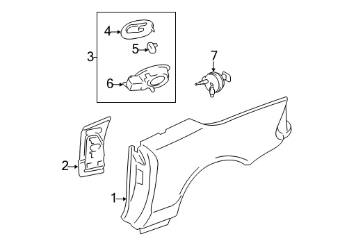 2008 Mercedes-Benz SL550 Quarter Panel & Components Diagram