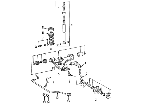 1994 Mercedes-Benz C220 Front Suspension, Control Arm Diagram 2