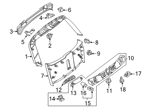 2016 Mercedes-Benz E350 Interior Trim - Lift Gate