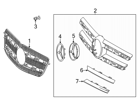 2016 Mercedes-Benz GL350 Grille & Components Diagram 2