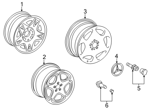 2004 Mercedes-Benz CL600 Wheels Diagram