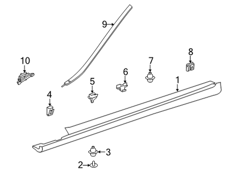 2024 Mercedes-Benz C43 AMG Exterior Trim - Pillars Diagram 1