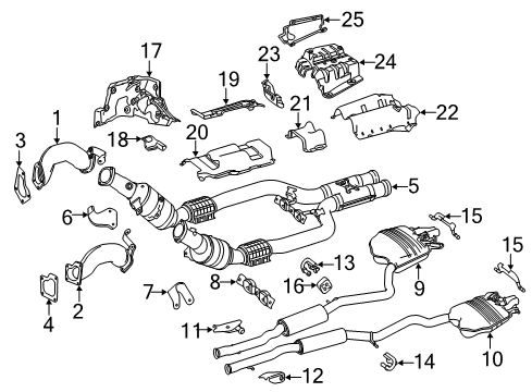 Catalytic Converter Diagram for 222-490-69-10