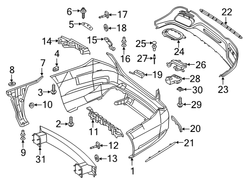 Bumper Cover Diagram for 222-885-01-02-9999