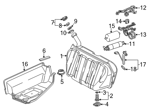 1996 Mercedes-Benz E320 Fuel System Components Diagram