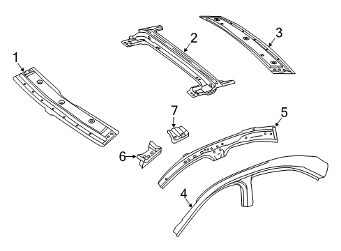 Roof Rail Rear Bracket Diagram for 205-636-36-00