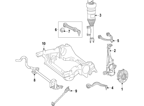 2023 Mercedes-Benz AMG GT 63 S Front Suspension, Control Arm, Ride Control, Stabilizer Bar Diagram 1