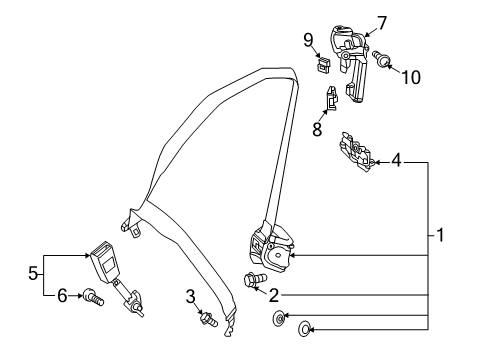 2018 Mercedes-Benz C43 AMG Rear Seat Belts Diagram 2