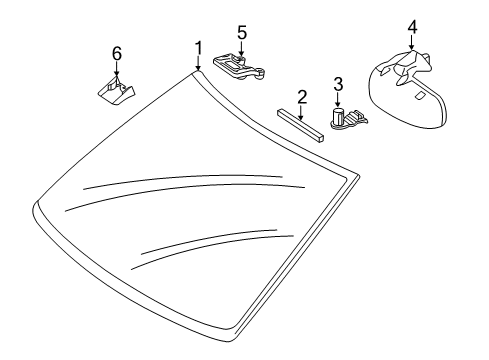 2010 Mercedes-Benz S400 Windshield Glass Diagram